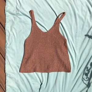 Tan Knit Tank Top